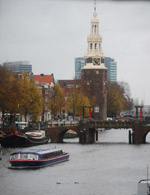 Canal in Amsterdam with a church in the background; source: Lynn Leith